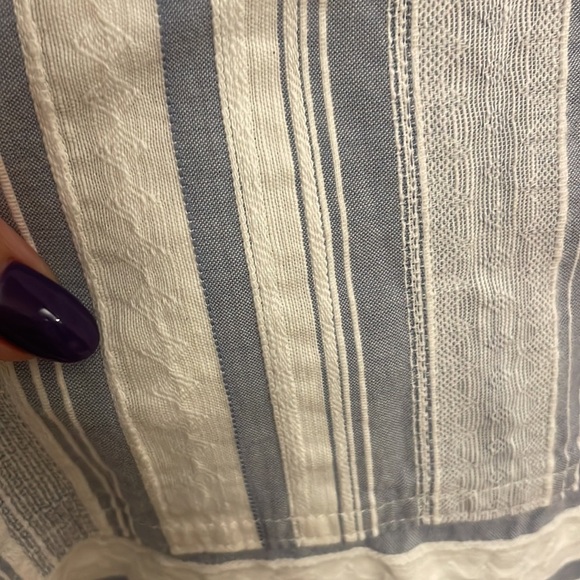 CARBON2COBALT men’s blue white stripe button down shirt cotton light texture XL - Picture 10 of 14